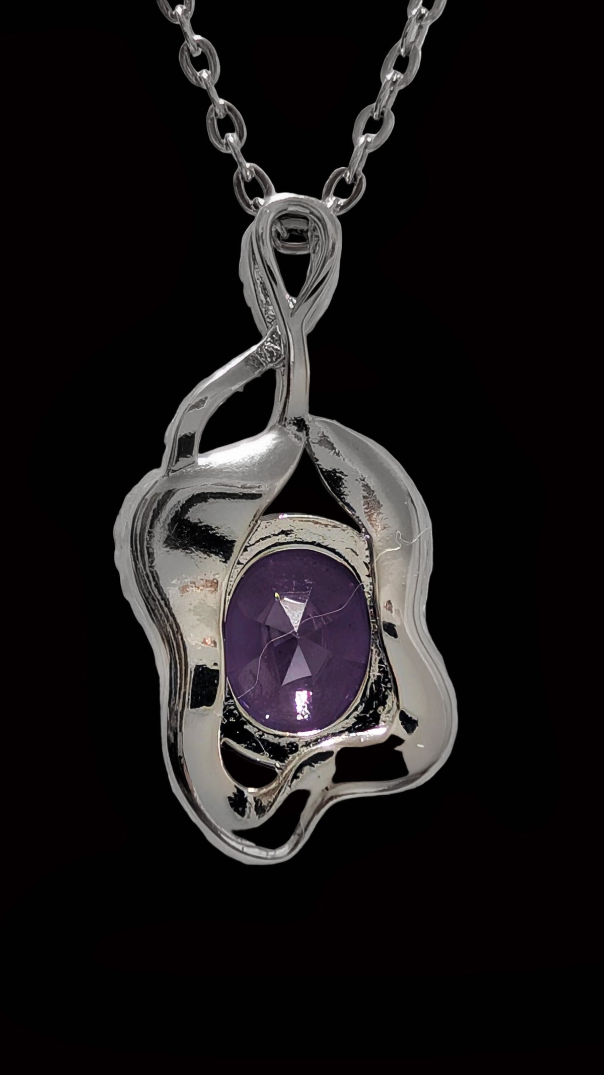 Purple Amethyst-Style Infinity Pendant Necklace – Elegant Necklace for Women