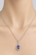 Purple Amethyst-Style Infinity Pendant Necklace – Elegant Necklace for Women