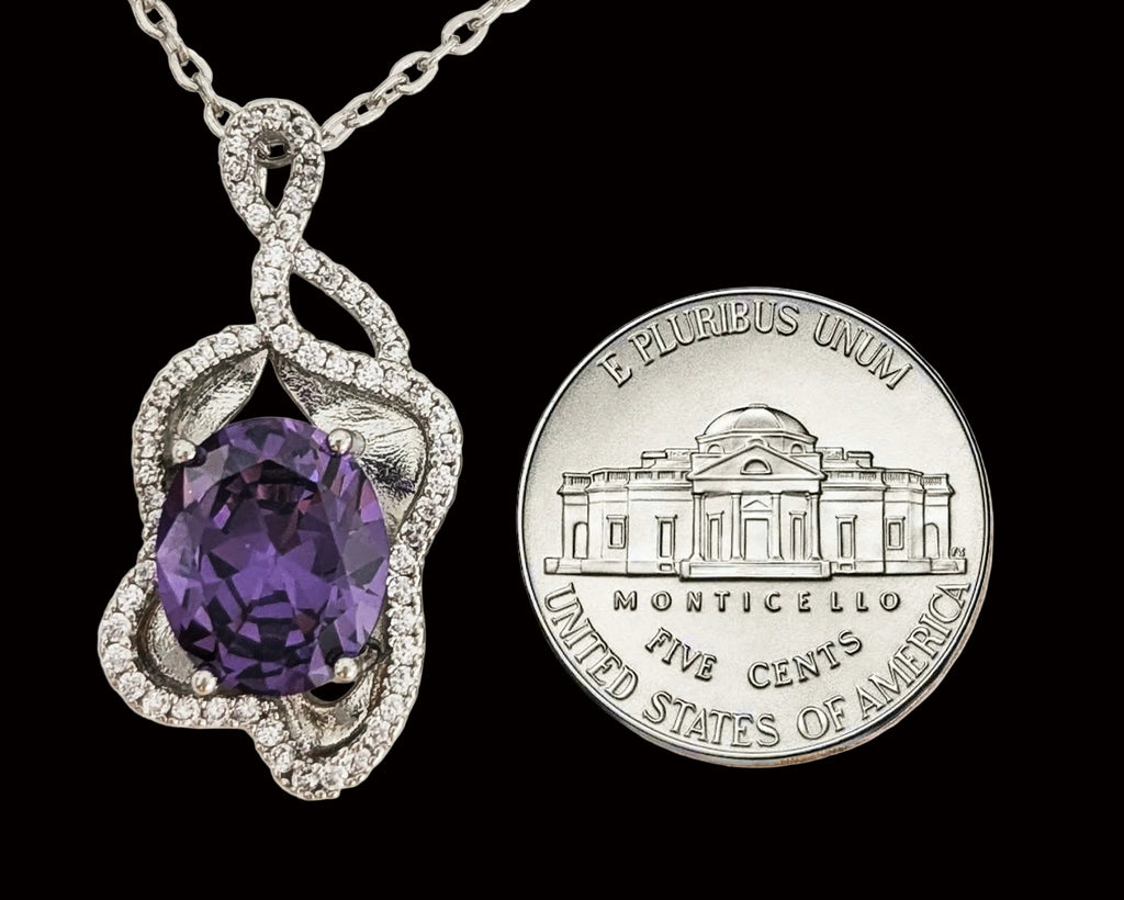 Purple Amethyst-Style Infinity Pendant Necklace – Elegant Necklace for Women