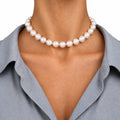 Classic White Natural Pearl Strand Necklace – Elegant Single-Strand Pearl Necklace for Women