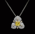 Elegant Yellow Floral Gemstone Pendant Necklace – Gifts For Birthdays, Anniversary, Wedding, Prom, Christmas, Engagement