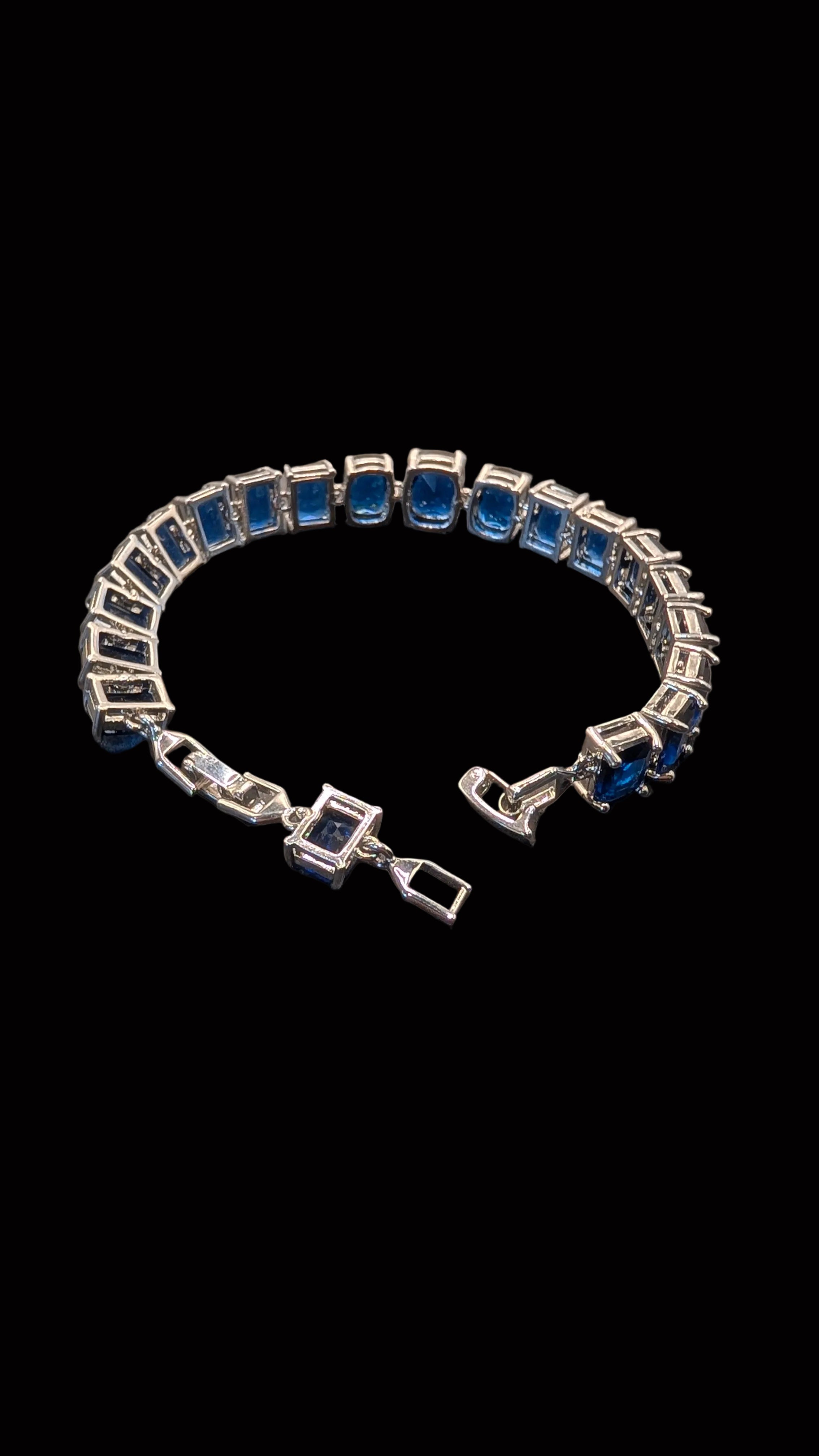 Custom Handcrafted Lab-Created Sapphire Blue - Gemstone Bracelet - Hypoallergenic Bracelet – Gifts For Birthdays, Anniversary, Wedding, Prom, Christmas, Engagement