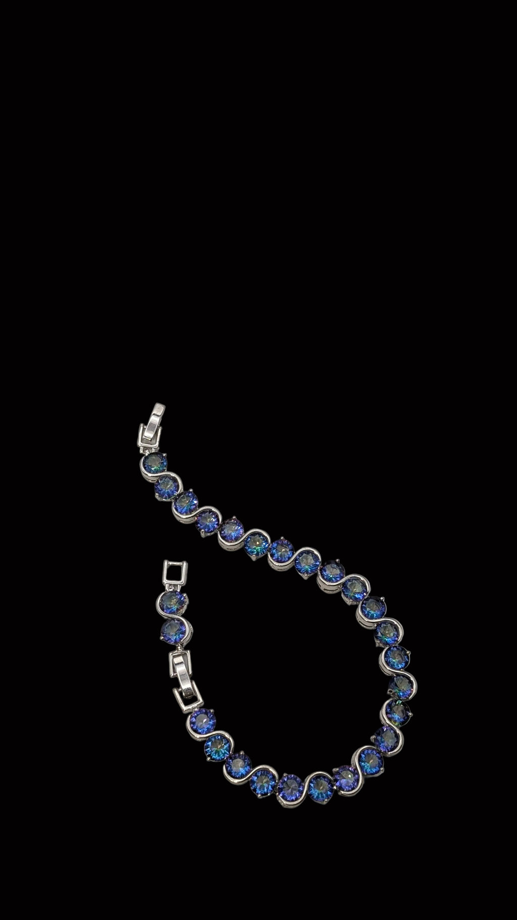 Custom Handcrafted Lab-Created Blue Aurora - Gemstone Tennis Bracelet - Hypoallergenic Bracelet – Gifts For Birthdays, Anniversary, Wedding, Prom, Christmas, Engagement