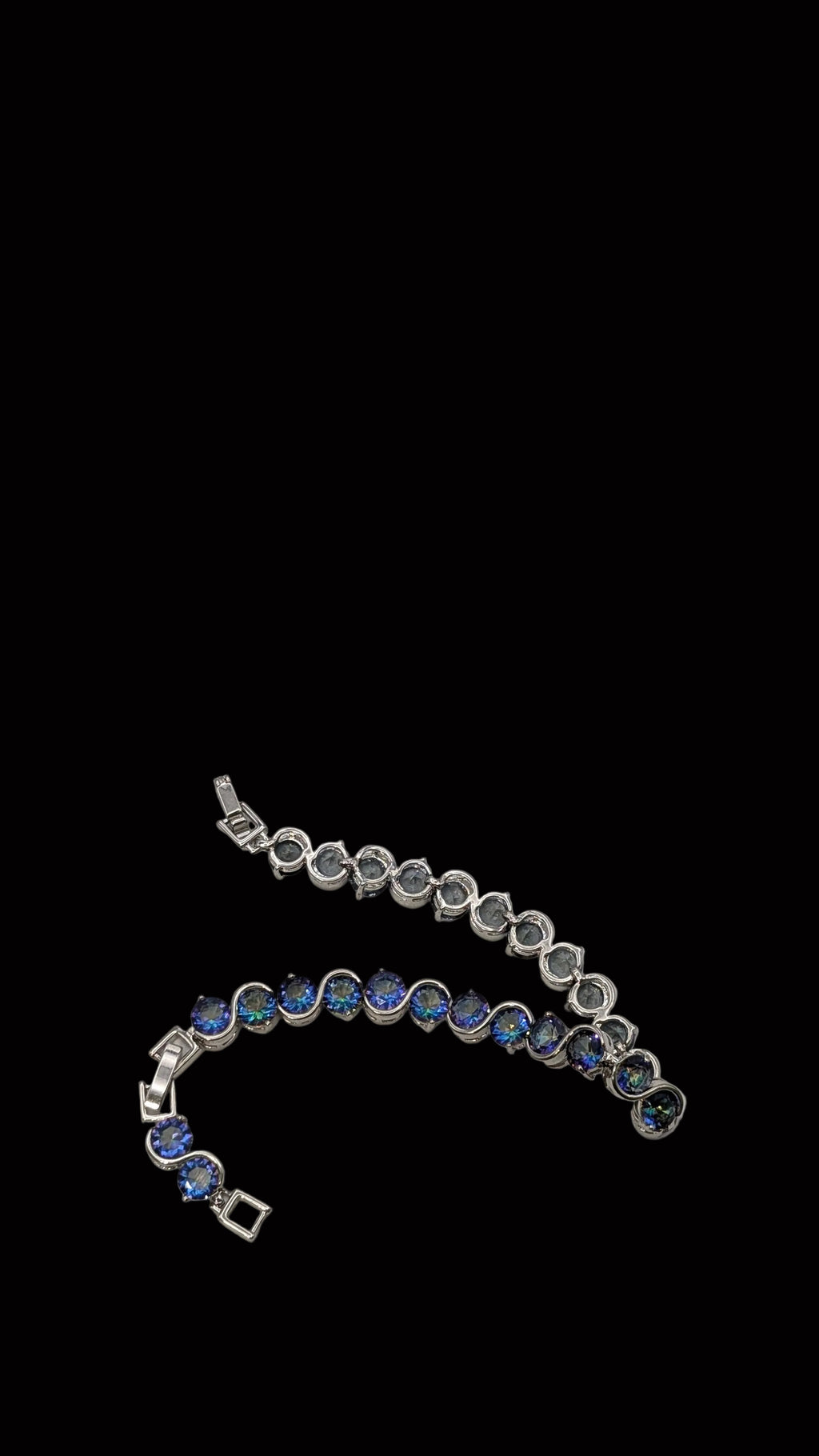 Custom Handcrafted Lab-Created Blue Aurora - Gemstone Tennis Bracelet - Hypoallergenic Bracelet – Gifts For Birthdays, Anniversary, Wedding, Prom, Christmas, Engagement