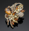 Golden Bloom Statement Brooch– Gifts For Birthdays, Anniversary, Wedding, Prom, Christmas, Engagement