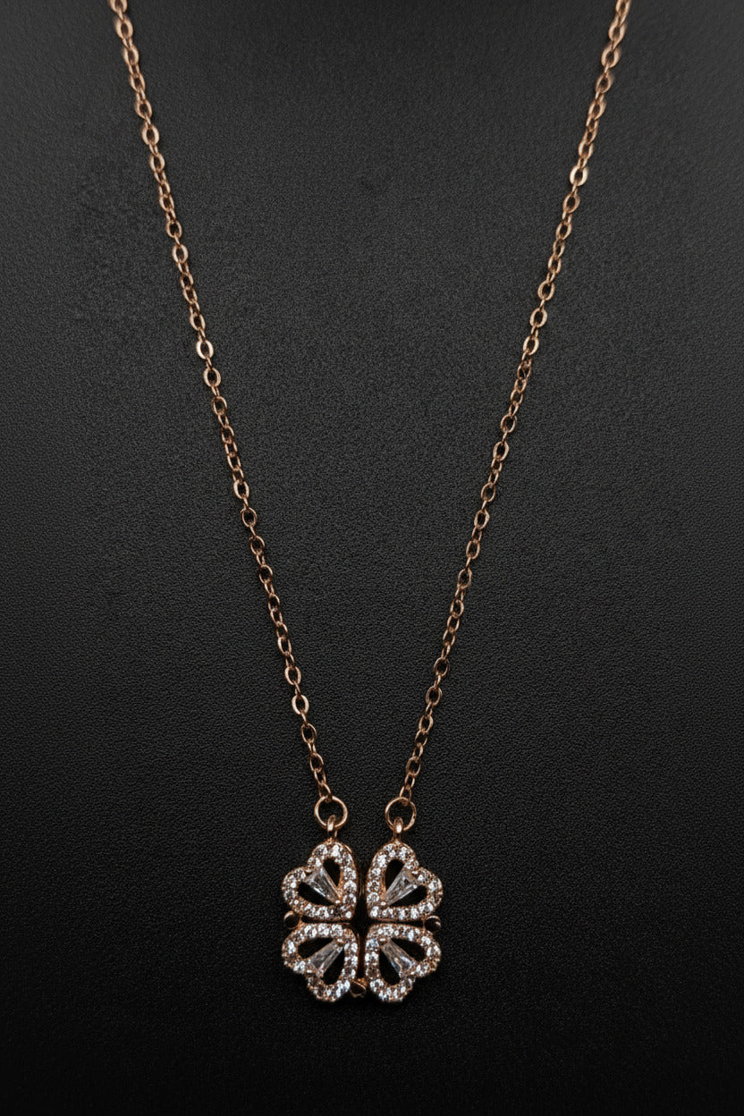 Exclusive Design, Multi-wear Heart-shaped Four-leaf Clover Necklace – Gifts For Birthdays, Anniversary, Wedding, Prom, Christmas, Engagement