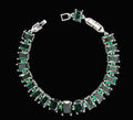 Custom Handcrafted Lab-Created Emerald Green Emerald-Cut - Gemstone Bracelet - Hypoallergenic Bracelet – Gifts For Birthdays, Anniversary, Wedding, Prom, Christmas, Engagement