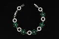 Custom Handcrafted Lab-Created Emerald Green Floral - Gemstone Bracelet - Hypoallergenic Bracelet