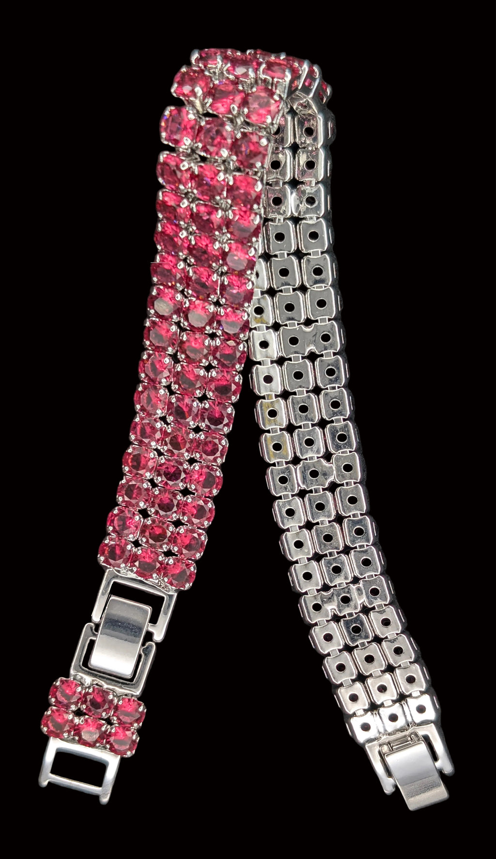 Custom Handcrafted Lab-Created Watermelon Tourmaline- Gemstone Bracelet - Hypoallergenic Bracelet