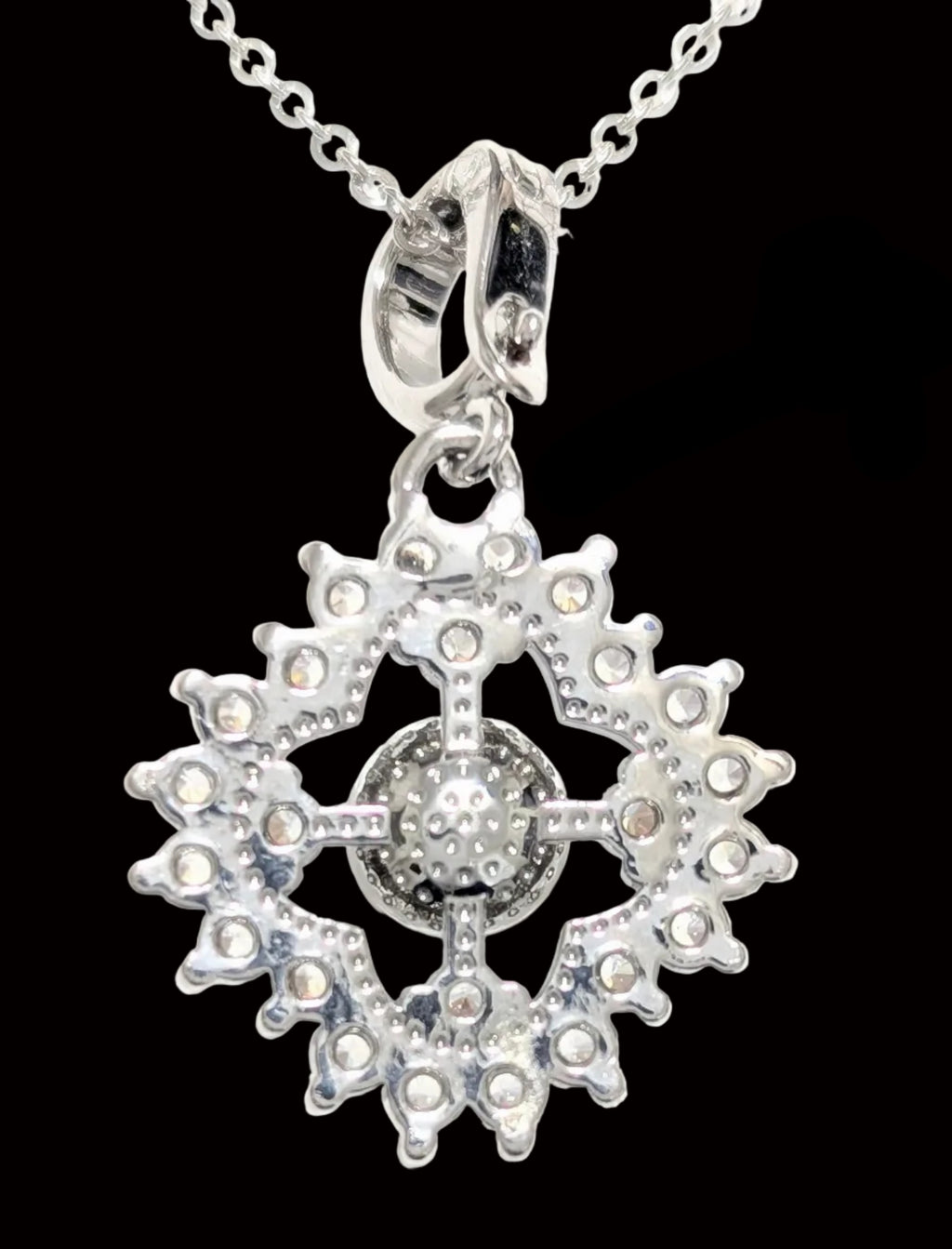 Natural Pearl & Gemstone Starburst Pendant Necklace – Elegant Silver-Tone Natural Pearl Necklace for Women