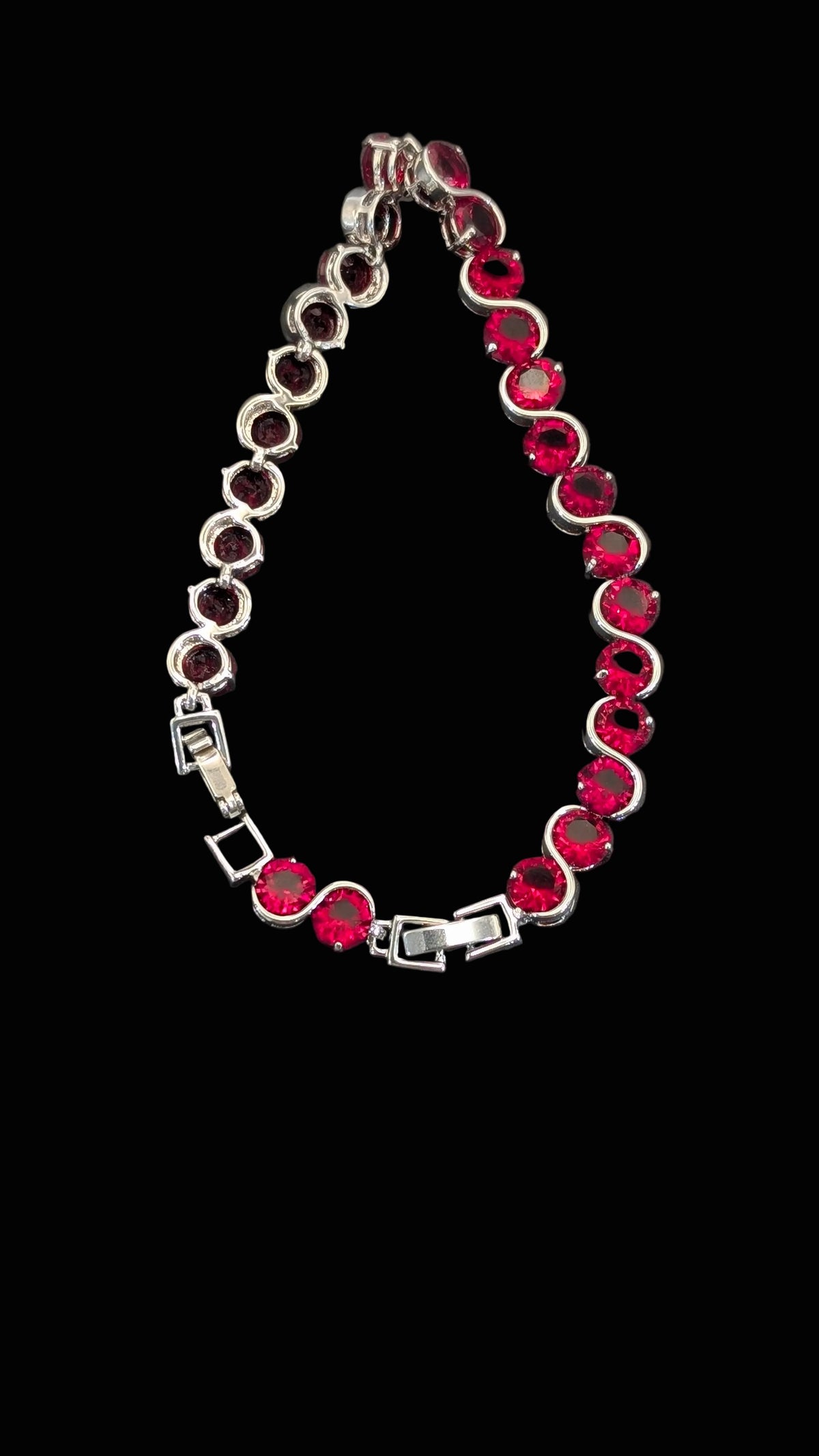Custom Handcrafted Lab-Created Ruby Red - Gemstone Bracelet - Hypoallergenic Bracelet