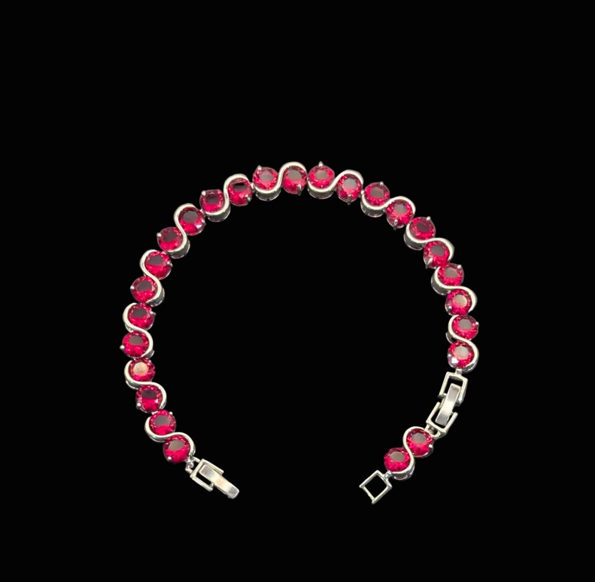 Custom Handcrafted Lab-Created Ruby Red - Gemstone Bracelet - Hypoallergenic Bracelet