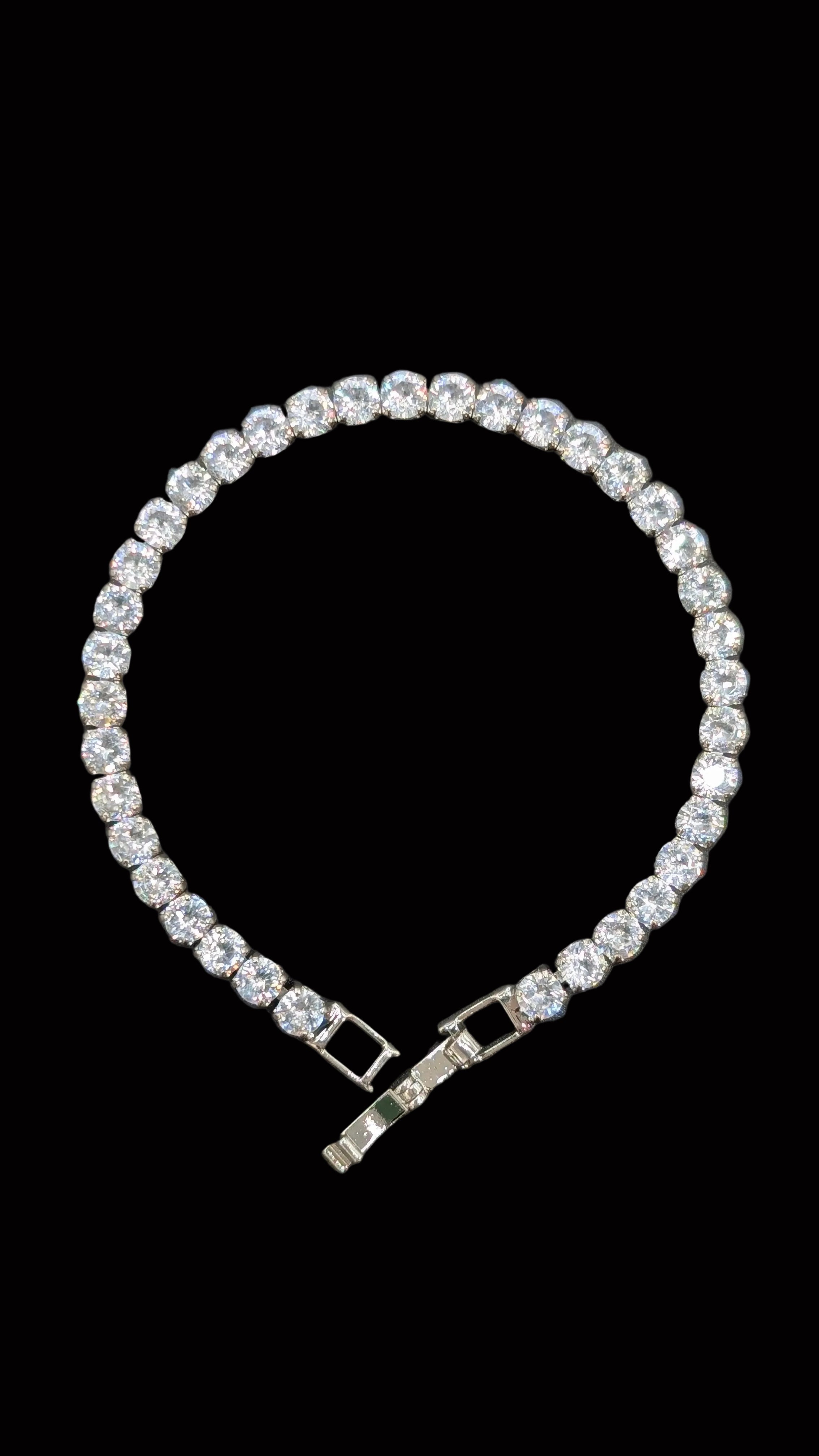 Lab Created Clear 5mm Tennis Moissanite Bracelet Hypoallergenic Bracelets – Gifts For Birthdays, Anniversary, Wedding, Prom, Christmas, Engagement